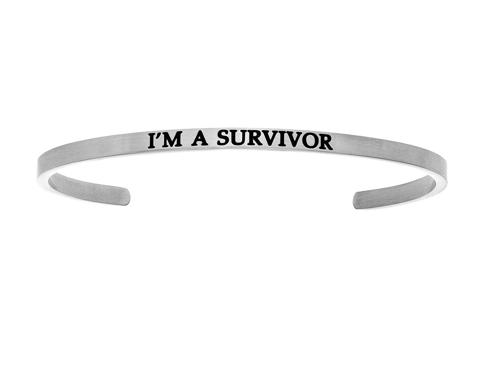 Intuitions Stainless Steel i’m A Survivor Cuff Bangle