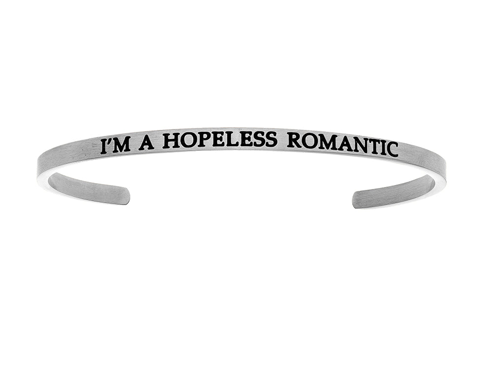 Intuitions Stainless Steel i'm A Hopeless Romantic Cuff Bangle