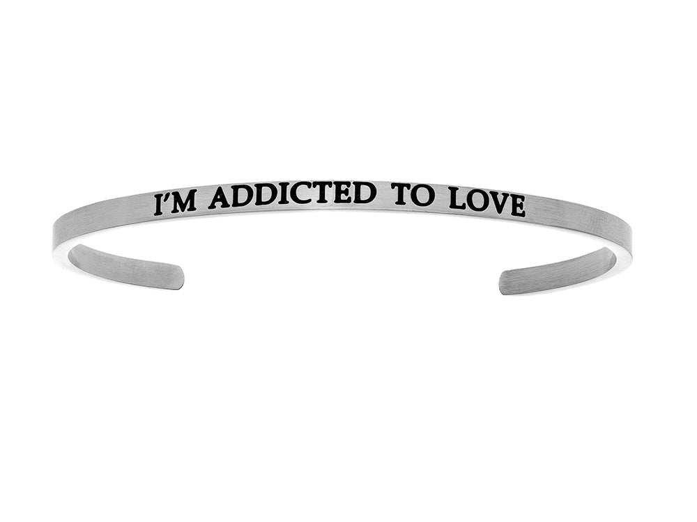 Intuitions Stainless Steel i'm Addicted To Love Cuff Bangle