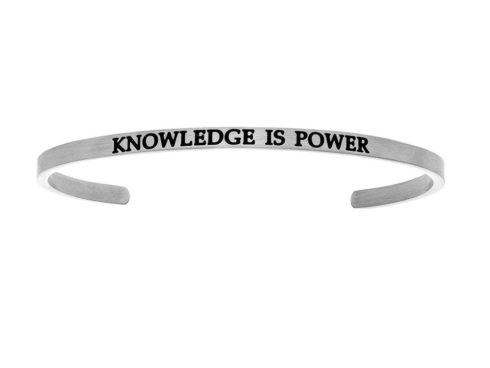 Intuitions Stainless Steel knowledge Is Power Cuff Bangle