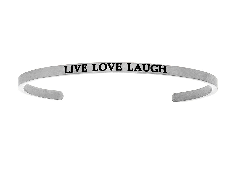 Intuitions Stainless Steel live Love Laugh Cuff Bangle