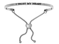 Intuitions Stainless Steel i Trust My Heart Adjustable Friendship Bracelet