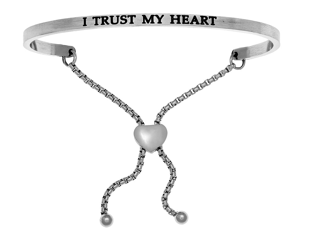 Intuitions Stainless Steel i Trust My Heart Adjustable Friendship Bracelet