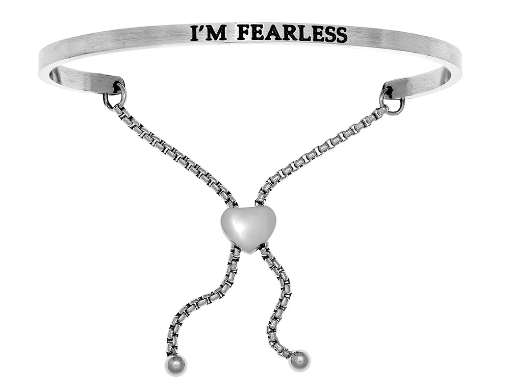 Intuitions Stainless Steel i’m Fearless Adjustable Friendship Bracelet