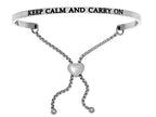 Intuitions Stainless Steel keep Calm And Carry On Adjustable Friendship Bracelet