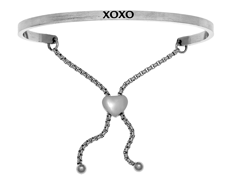 Intuitions Stainless Steel xoxo Adjustable Friendship Bracelet