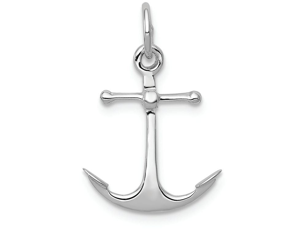 FJC Finejewelers 14k White Gold Solid Polished 3d Anchor Charm
