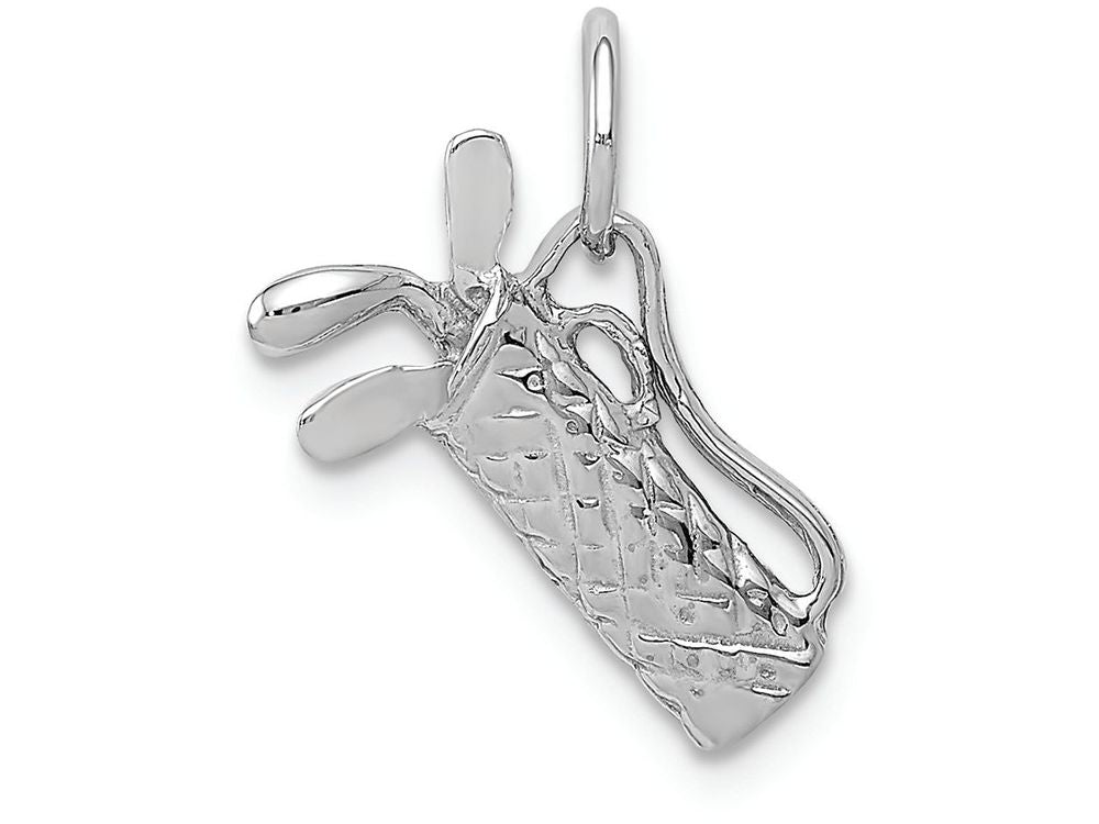 FJC Finejewelers 14k White Gold Solid Polished 3d Golf Bagclubs Charm