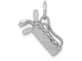 FJC Finejewelers 14k White Gold Solid Polished 3d Golf Bagclubs Charm