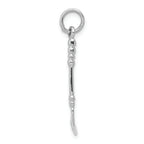 FJC Finejewelers 14k White Gold Solid Polished 3d Black Enameled Hockey Stick Charm