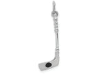 FJC Finejewelers 14k White Gold Solid Polished 3d Black Enameled Hockey Stick Charm