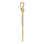 FJC Finejewelers 14k Yellow Gold with Rhodium Solid Polished Hockey Stick Charm