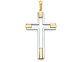 FJC Finejewelers 14k Two-tone Gold Fancy Cross Charm