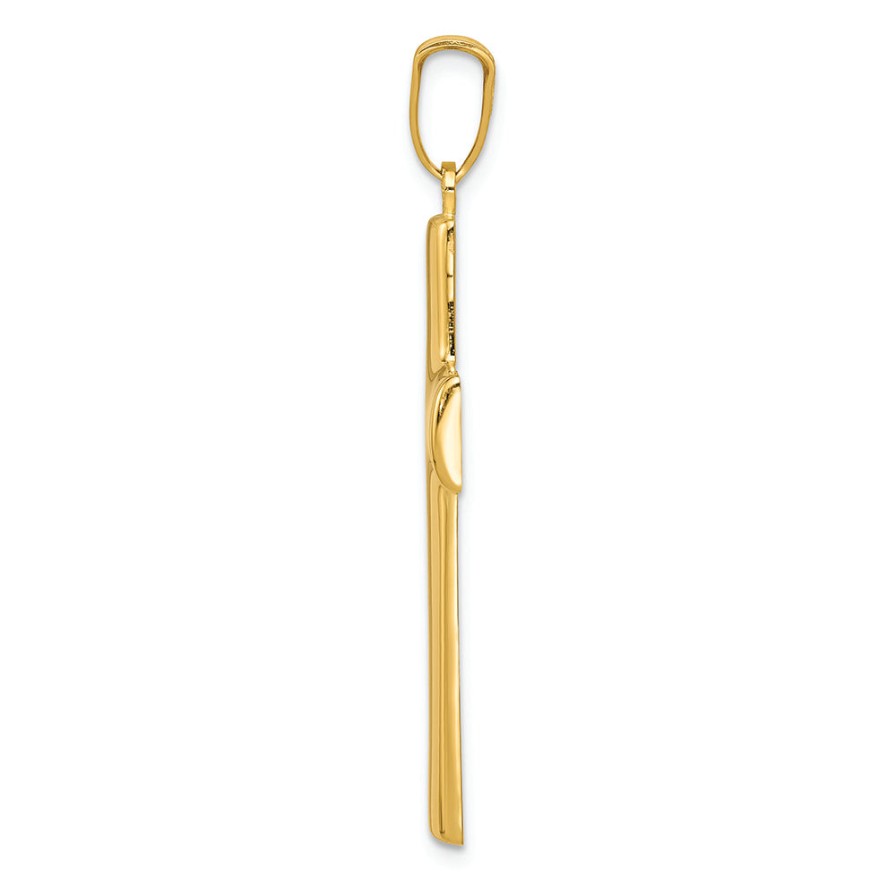 FJC Finejewelers 14k Yellow Gold Hollow Cross Charm
