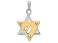 FJC Finejewelers 14k Two-tone Gold Star Of David Charm