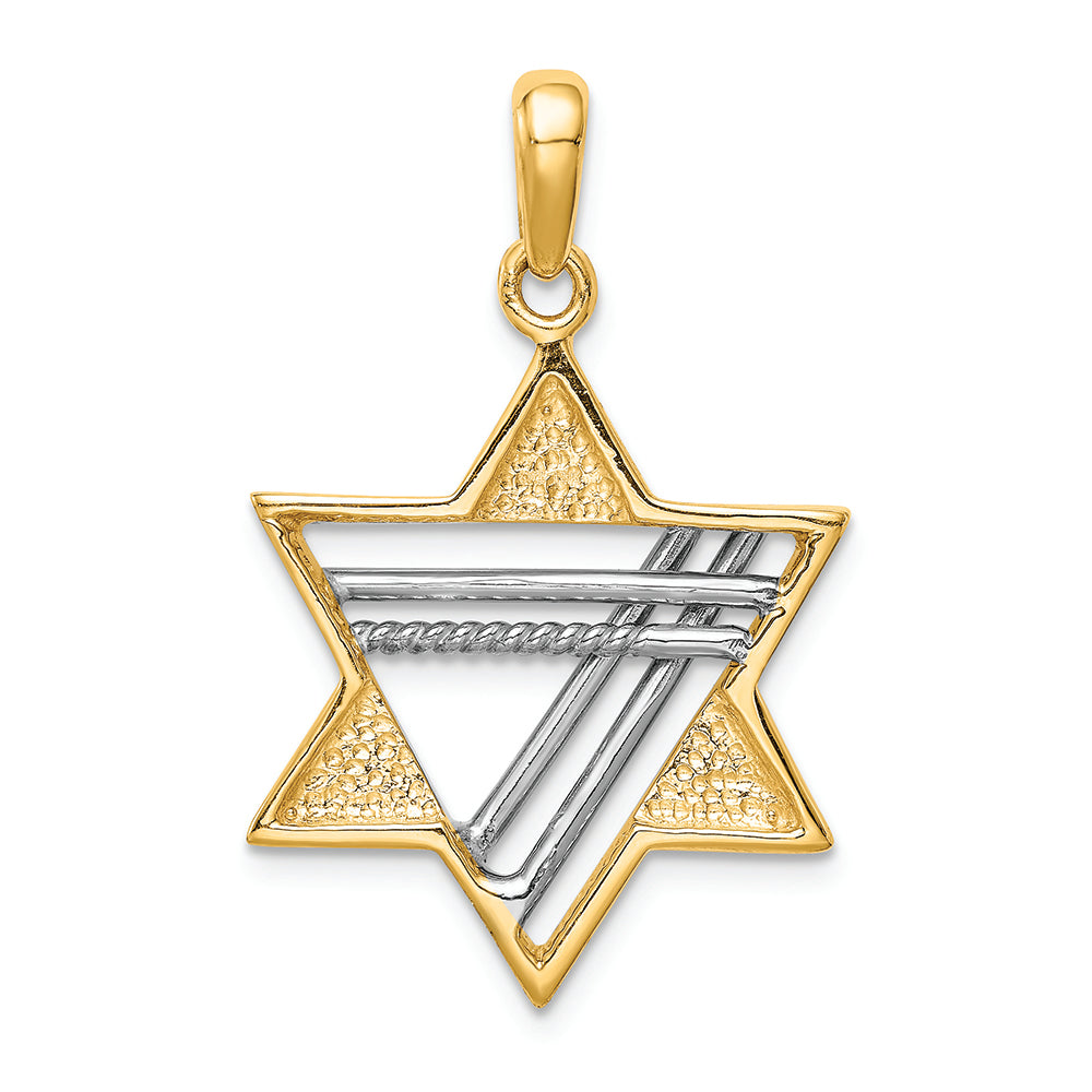 FJC Finejewelers 14k Two-tone Gold Star Of David Charm