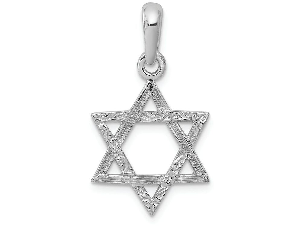 FJC Finejewelers 14k White Gold Star Of David Charm