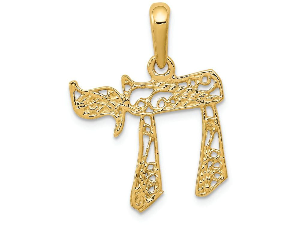 FJC Finejewelers 14k Yellow Gold Filigree Chai Charm