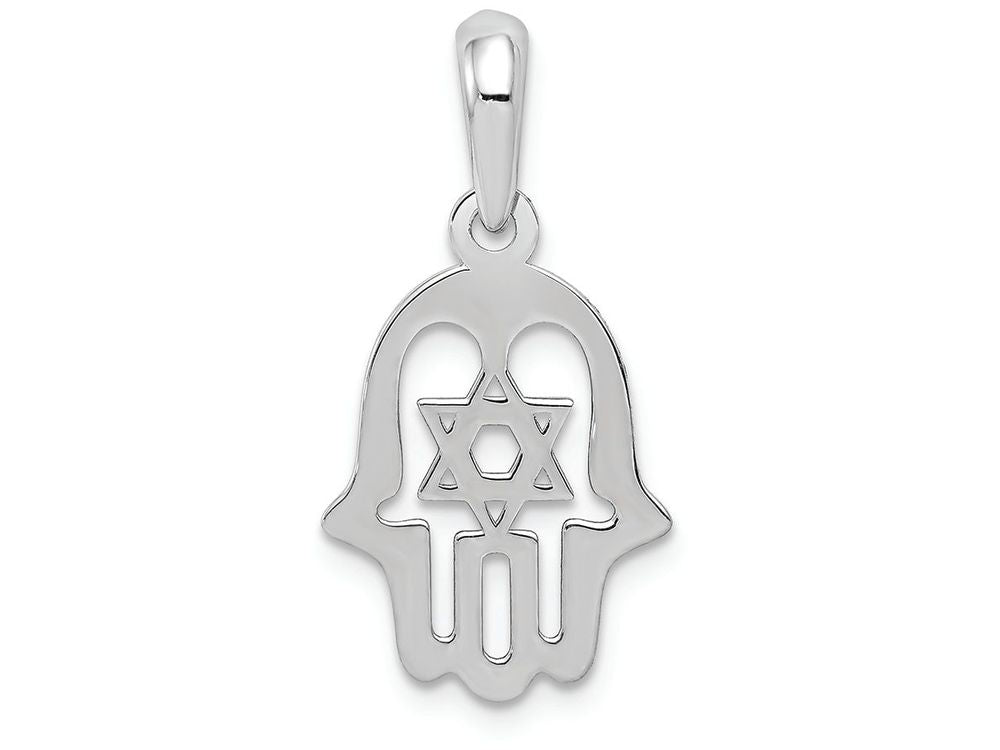 FJC Finejewelers 14k White Gold Star Of David Chamseh Charm