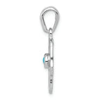 FJC Finejewelers 14k White Gold Turquoise Chamseh Charm