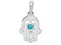 FJC Finejewelers 14k White Gold Turquoise Chamseh Charm