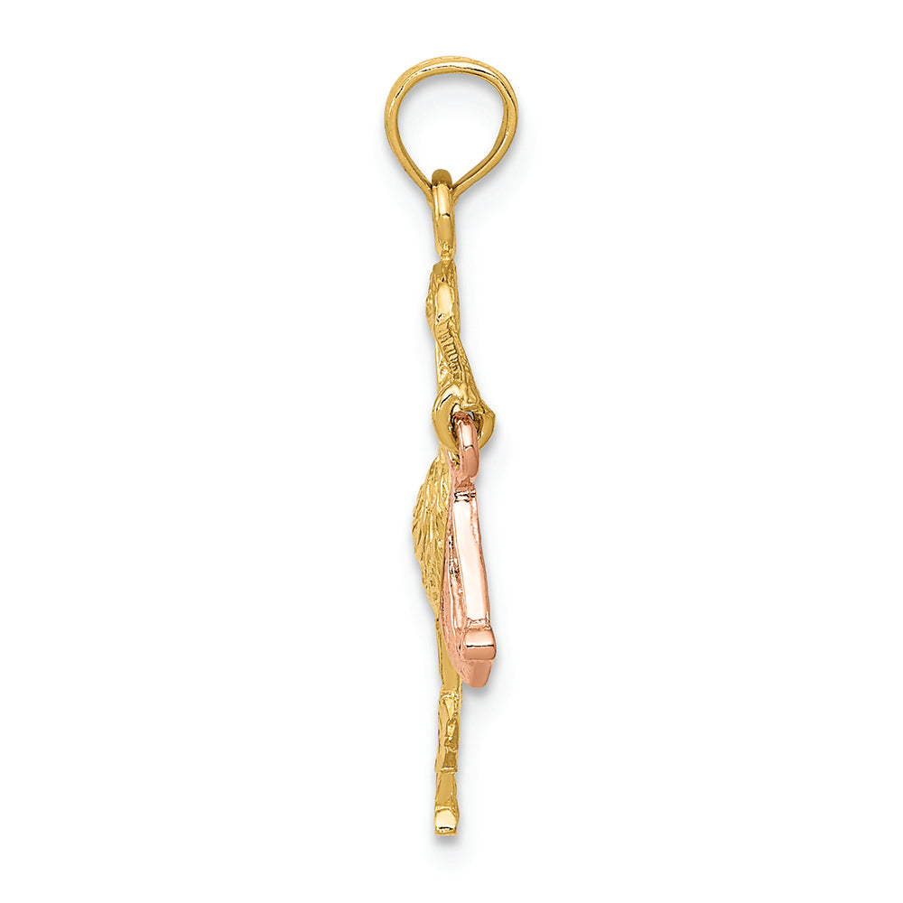 FJC Finejewelers 14k Two-tone Gold Stork Charm