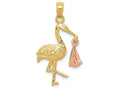 FJC Finejewelers 14k Two-tone Gold Stork Charm
