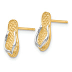 FJC Finejewelers 14k Yellow Gold with Rhodium Flip Flop Earrings