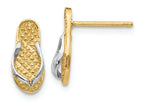 FJC Finejewelers 14k Yellow Gold with Rhodium Flip Flop Earrings