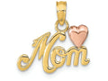 FJC Finejewelers 14k Two-tone Gold Polished Mom with Heart Charm