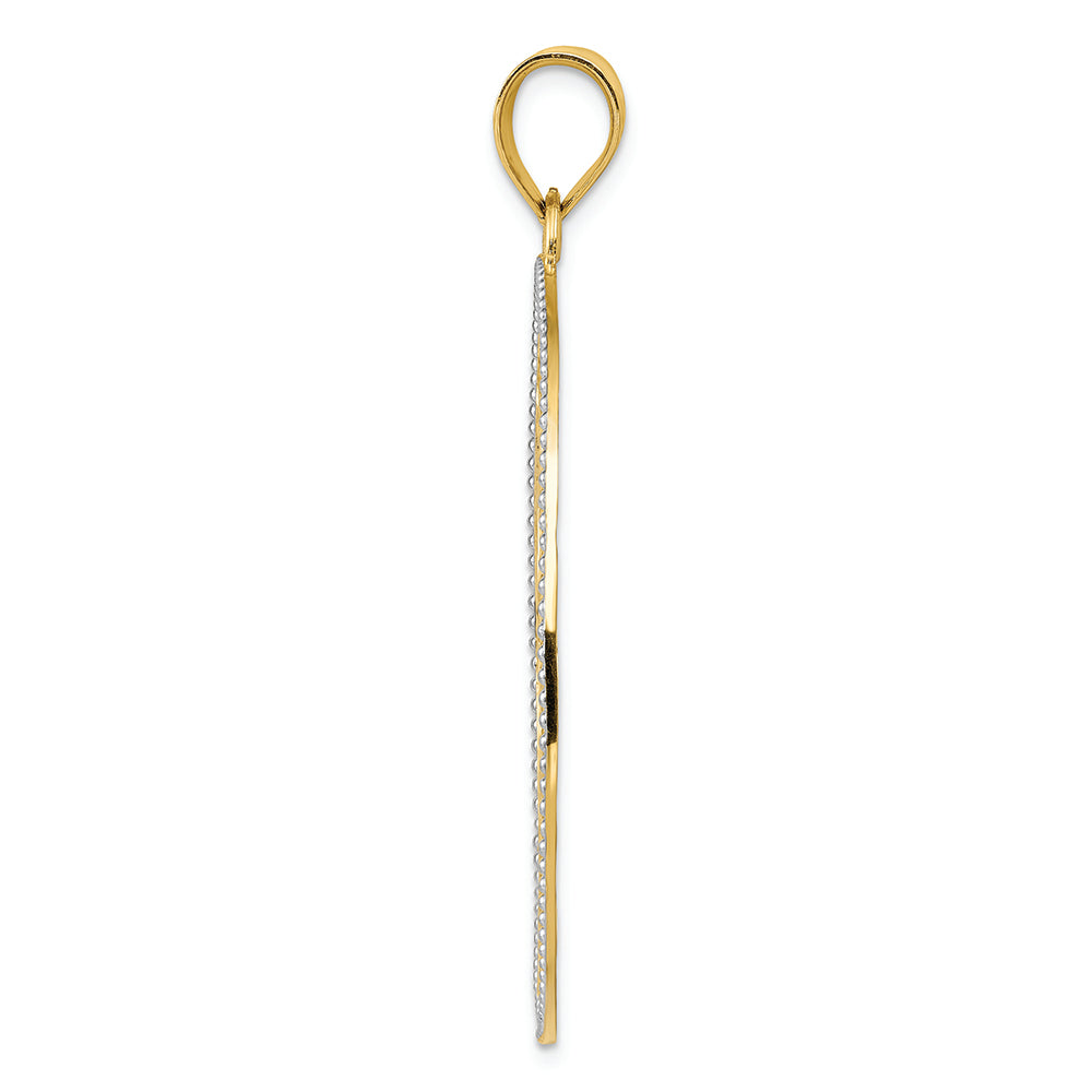 FJC Finejewelers 14k Yellow Gold with Rhodium Bright Cut Filigree Charm