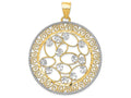 FJC Finejewelers 14k Yellow Gold with Rhodium Bright Cut Filigree Charm
