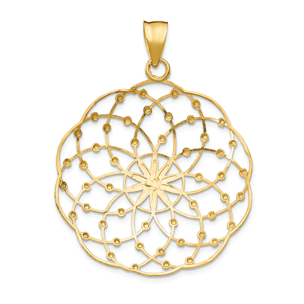 FJC Finejewelers 14k Yellow Gold with Rhodium Bright Cut Sphere Charm