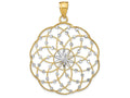 FJC Finejewelers 14k Yellow Gold with Rhodium Bright Cut Sphere Charm