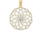 FJC Finejewelers 14k Yellow Gold with Rhodium Bright Cut Sphere Charm