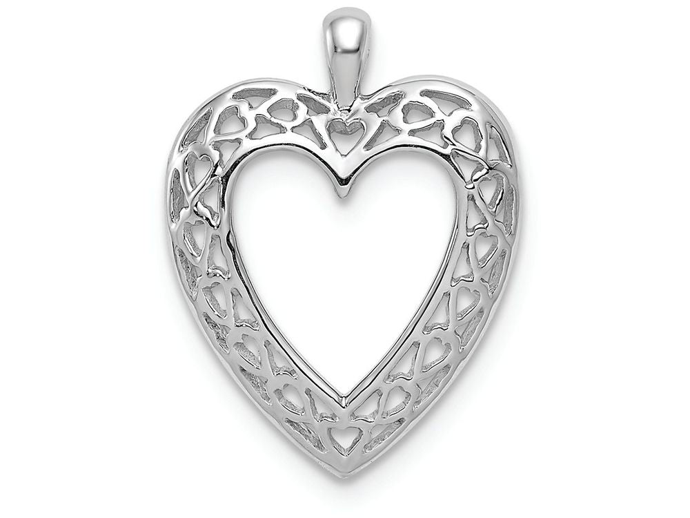 FJC Finejewelers 14k White Gold Heart Charm