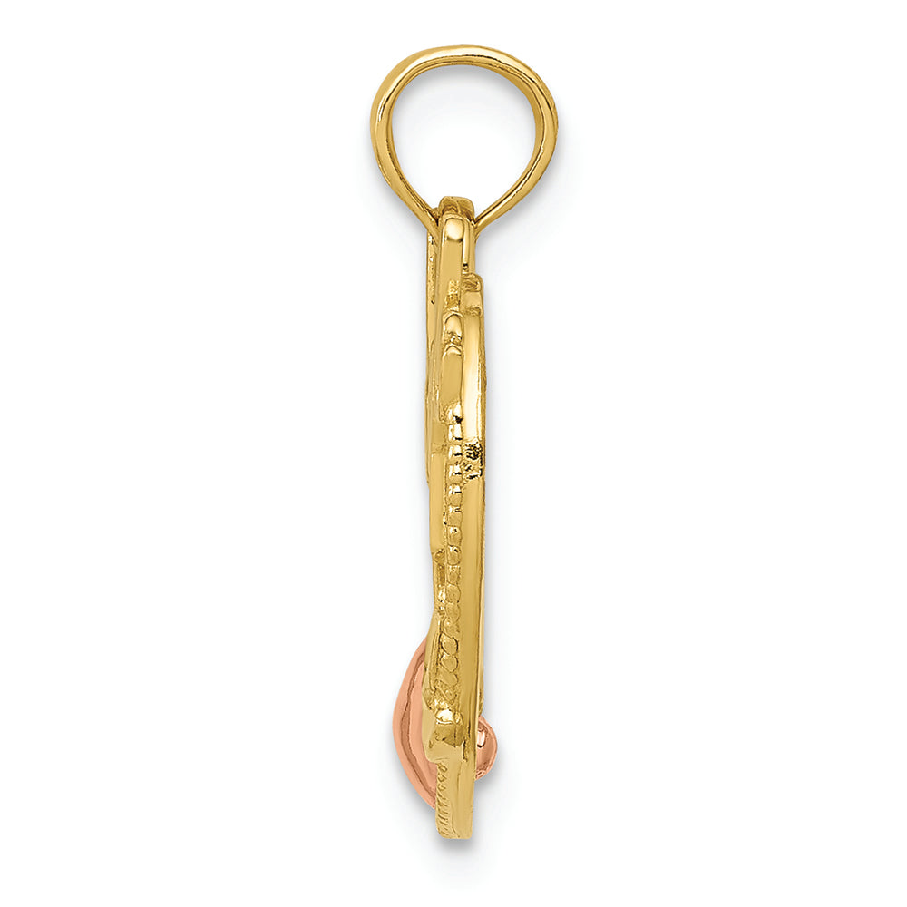 FJC Finejewelers 14k Two-tone Gold #1 Wife In Heart with Heart Charm