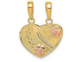 FJC Finejewelers 14k Two-tone Gold Mommyme Breakable Heart Charm
