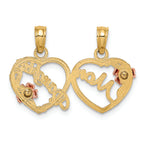 FJC Finejewelers 14k Two-tone Gold Mom - Daughter Breakable Hearts Charm