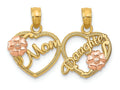 FJC Finejewelers 14k Two-tone Gold Mom - Daughter Breakable Hearts Charm