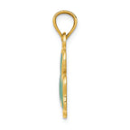 FJC Finejewelers 14k Yellow Gold Enameled 3 Leaf Clover Charm