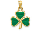 FJC Finejewelers 14k Yellow Gold Enameled 3 Leaf Clover Charm