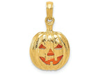 FJC Finejewelers 14k Yellow Gold Enameled Inside 3d Cut-out Pumpkin Charm