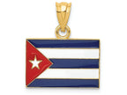 FJC Finejewelers 14k Yellow Gold Enameled Cuba Flag Charm