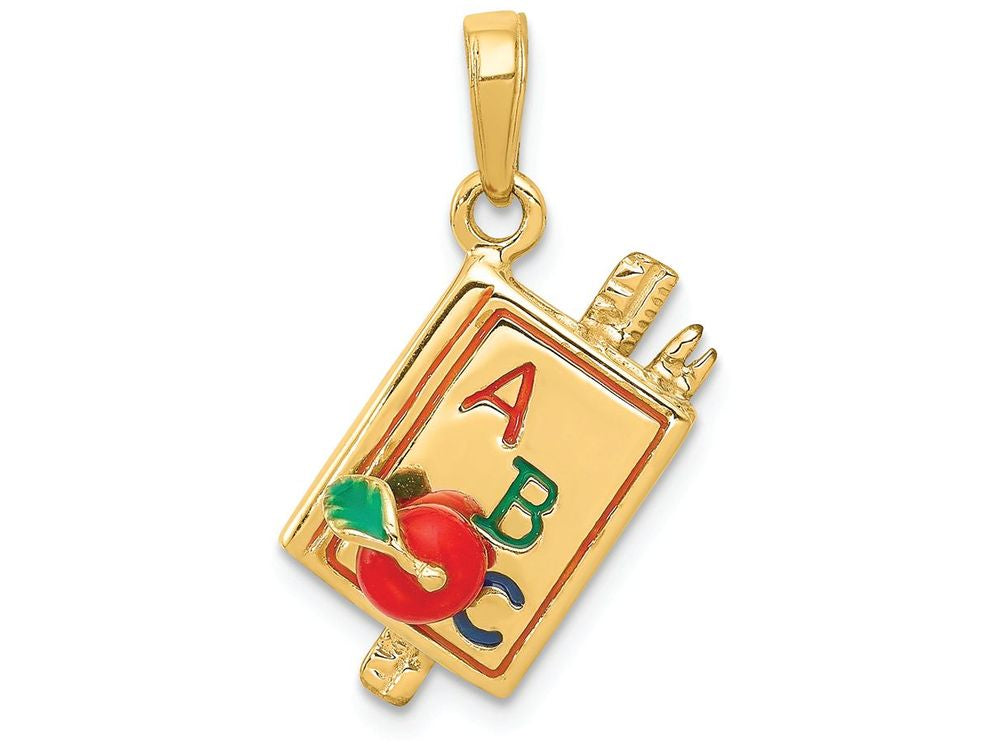 FJC Finejewelers 14k Yellow Gold Enameled Abc School Book Charm