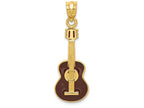 FJC Finejewelers 14k Yellow Gold Enameled Guitar Charm