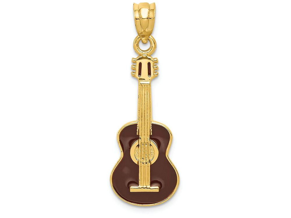 FJC Finejewelers 14k Yellow Gold Enameled Guitar Charm