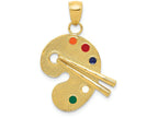 FJC Finejewelers 14k Yellow Gold Enameled Artist Palette Charm
