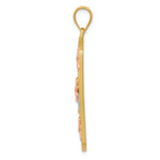 FJC Finejewelers 14k Yellow Rose Gold with with Rhodium Framed Daisy Charm
