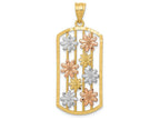 FJC Finejewelers 14k Yellow Rose Gold with with Rhodium Framed Daisy Charm